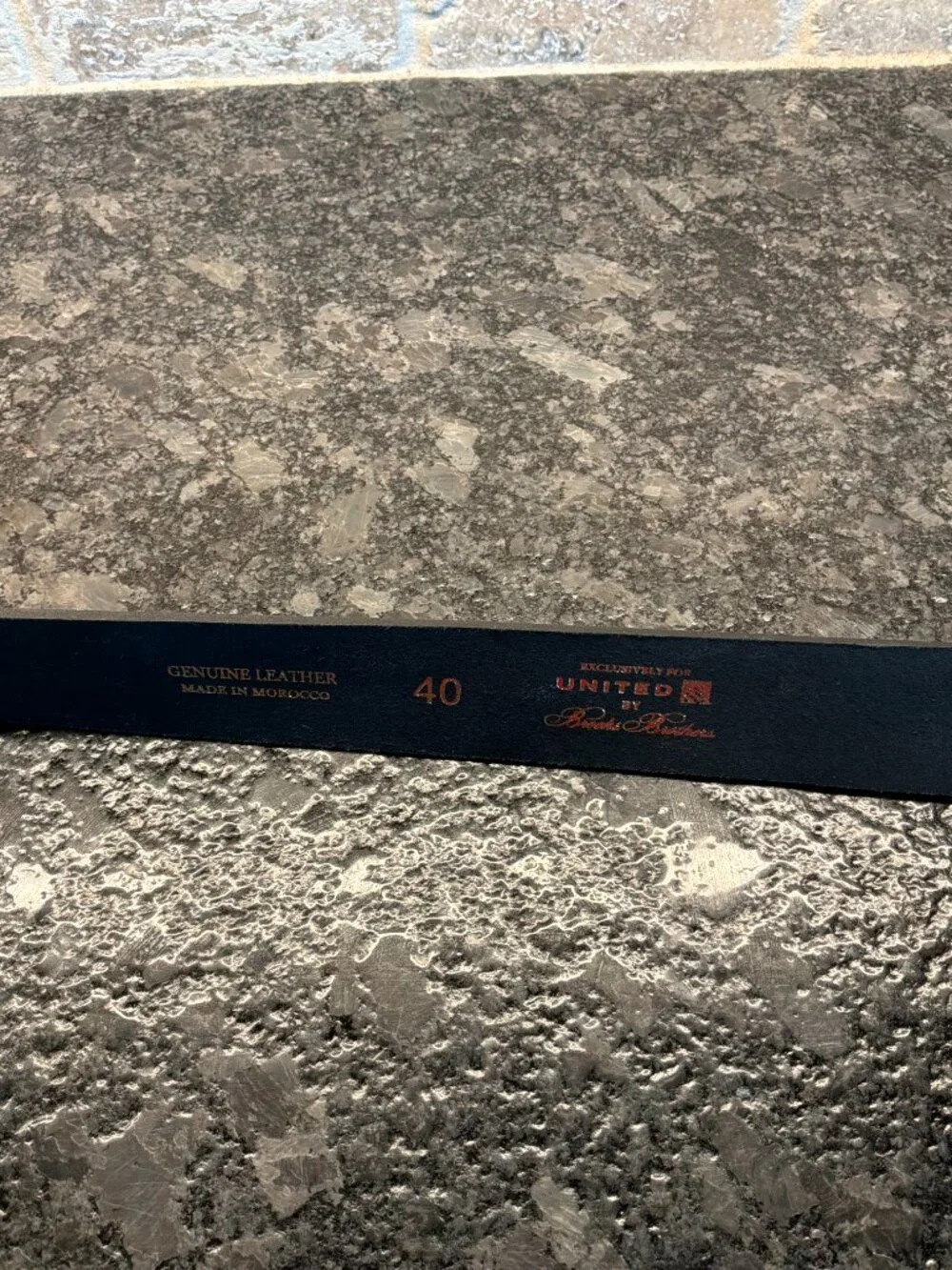 NWT Brooks Brothers men's black leather belt size 40